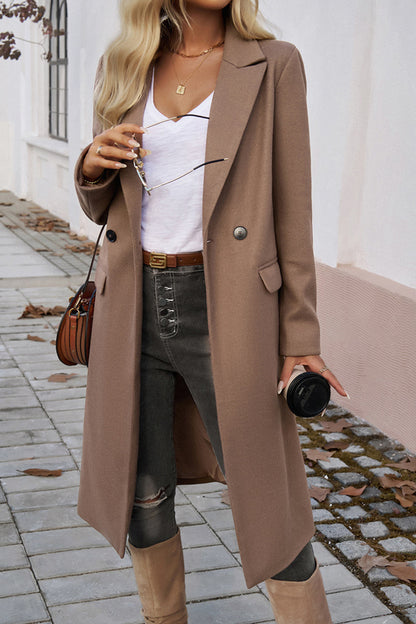 Lapel Mid-length Blazer Coat