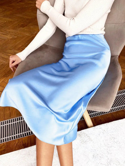 Dressbetty - Purple Silk High Waist Skirt
