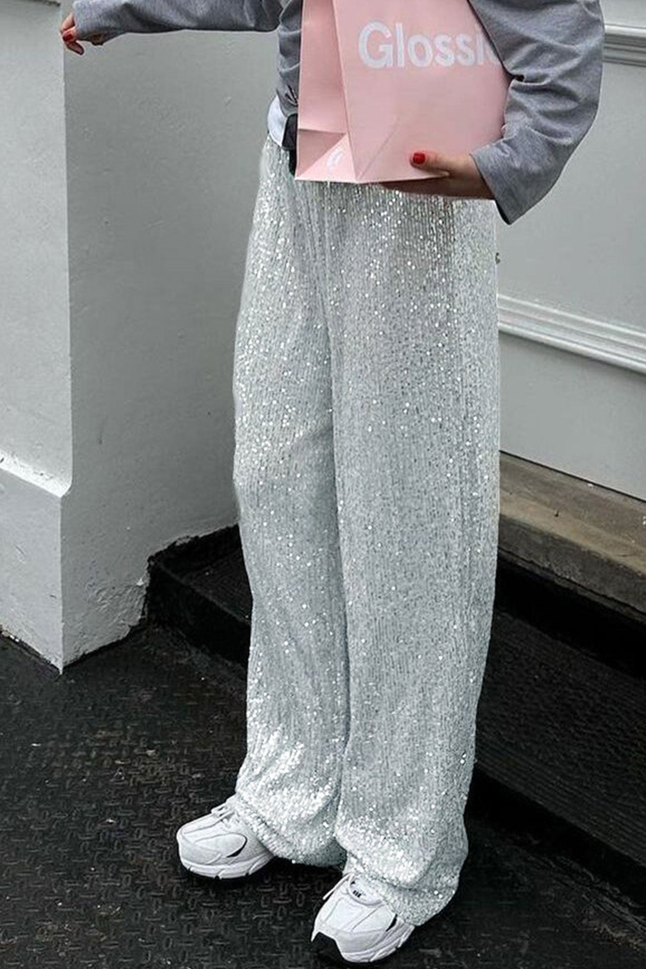 Sequins Straight Long Pants