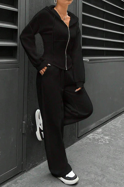 Slim Fit Hoodie Pants Suits