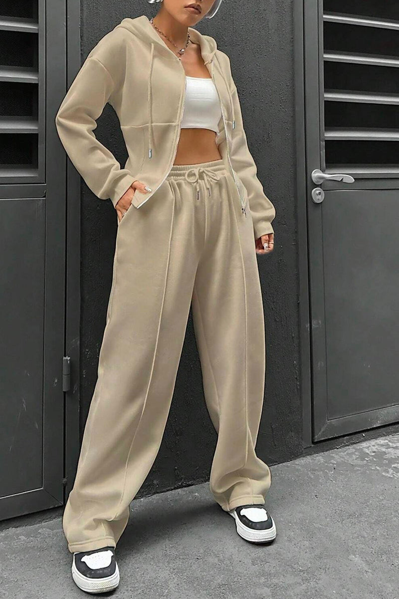 Slim Fit Hoodie Pants Suits
