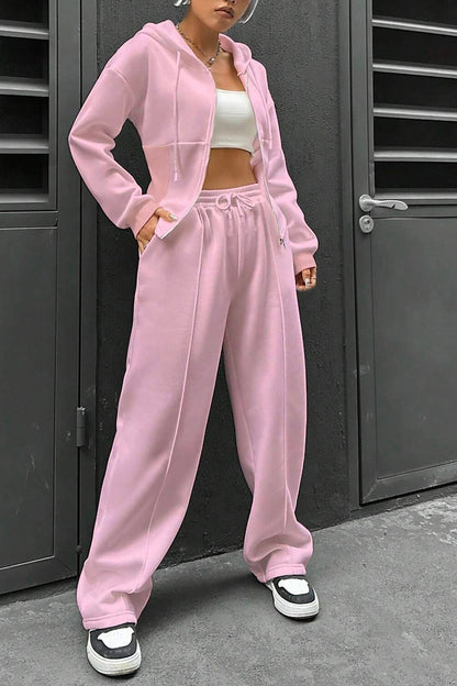 Slim Fit Hoodie Pants Suits