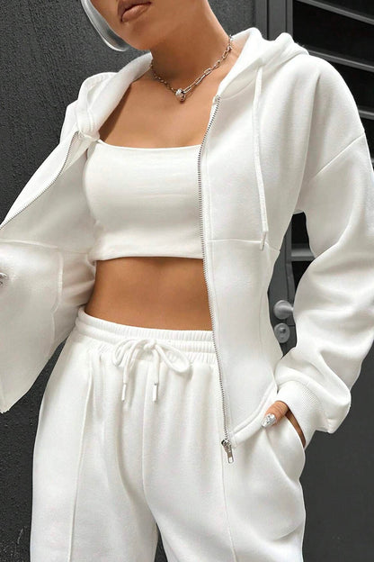 Slim Fit Hoodie Pants Suits