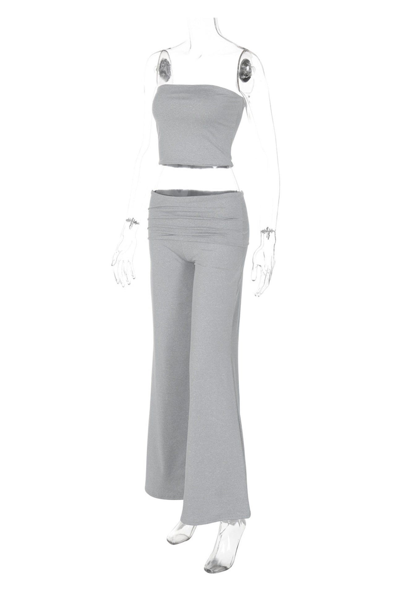 Tube Top Stacking Flare Pants Set
