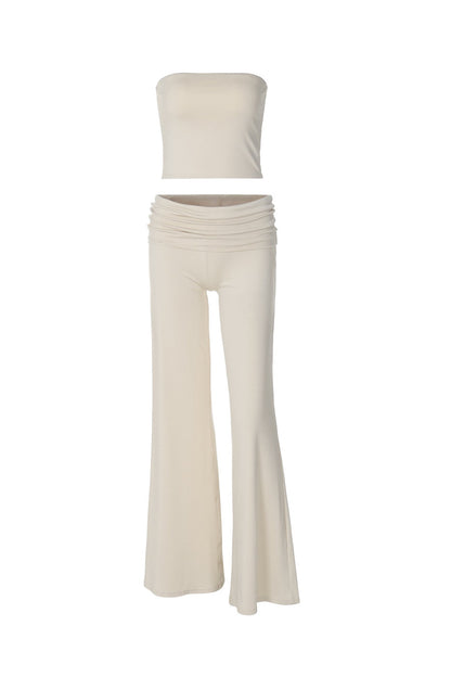 Tube Top Stacking Flare Pants Set