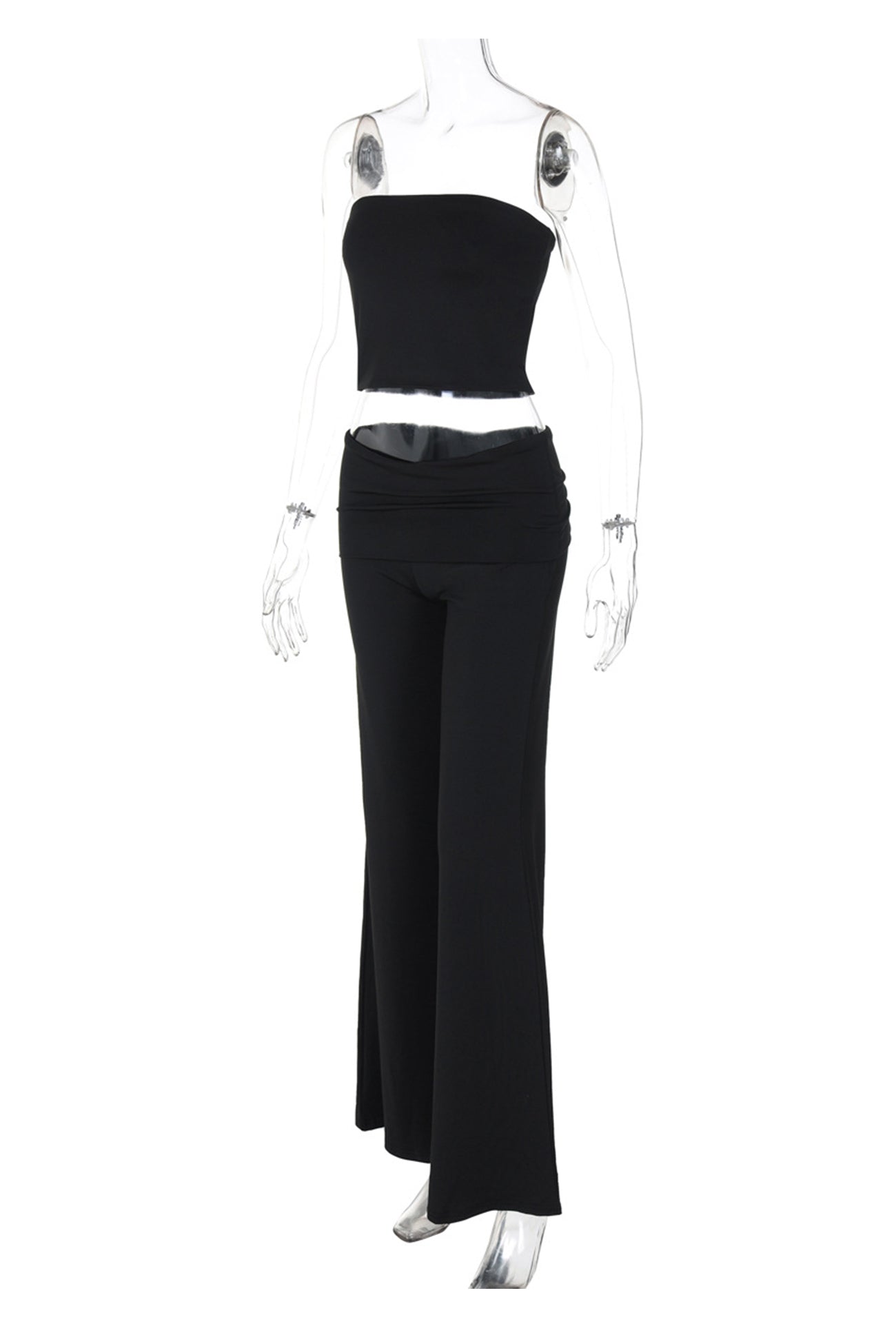 Tube Top Stacking Flare Pants Set