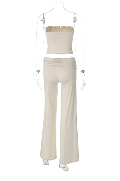 Tube Top Stacking Flare Pants Set