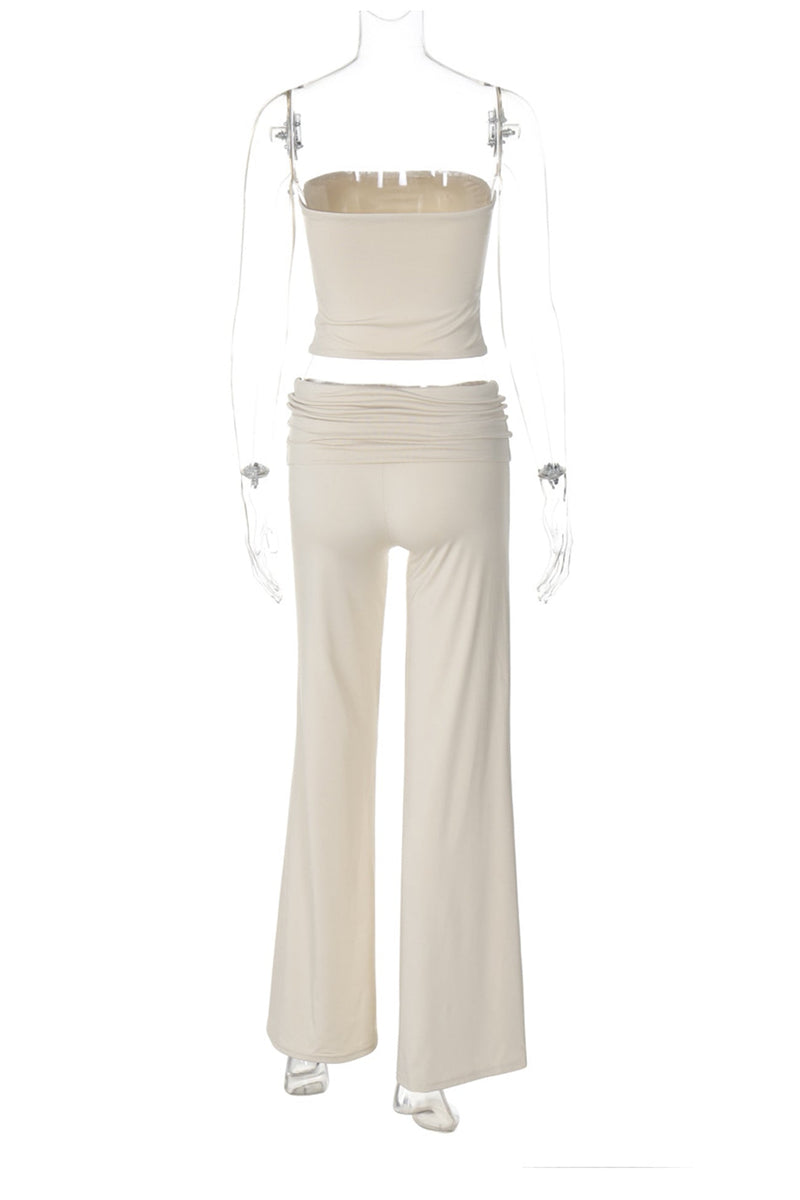 Tube Top Stacking Flare Pants Set