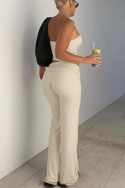 Tube Top Stacking Flare Pants Set