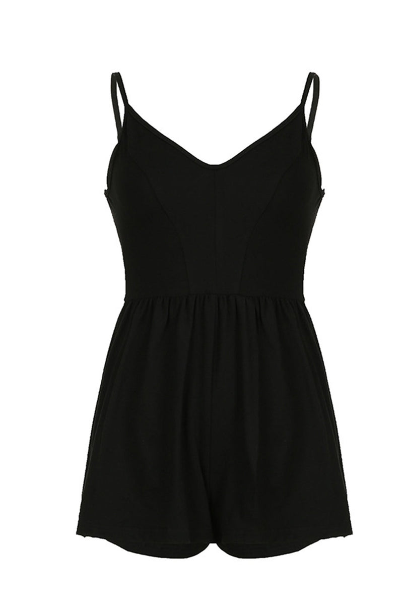 Color Backless Suspender Rompers