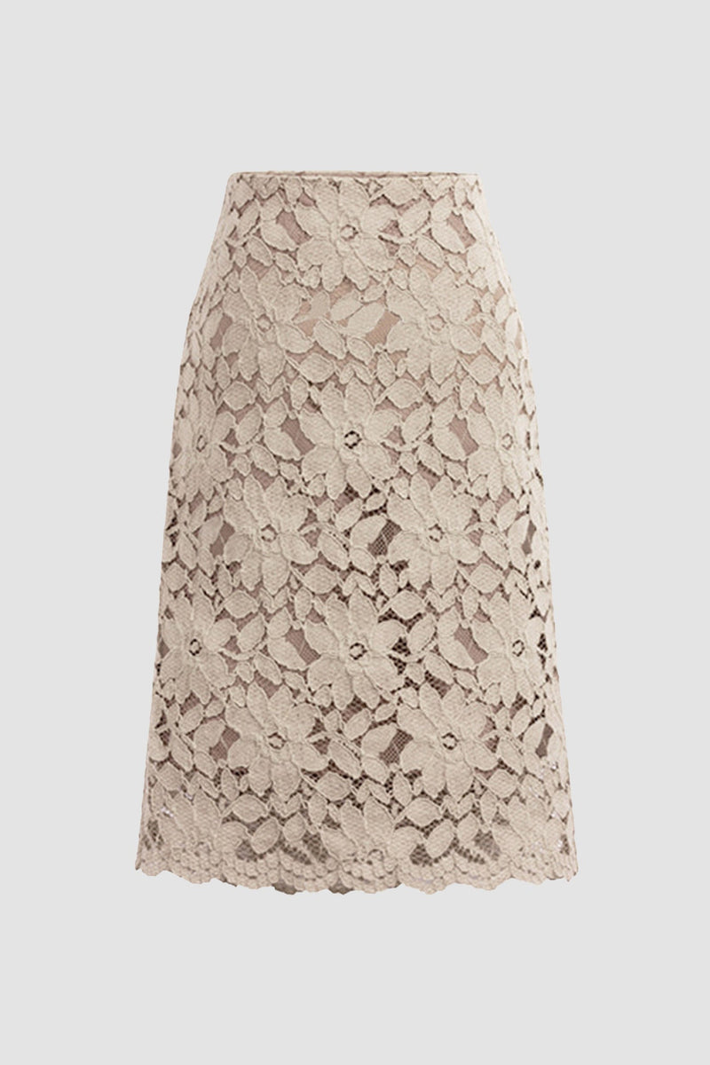 Color Flower Lace Skirt