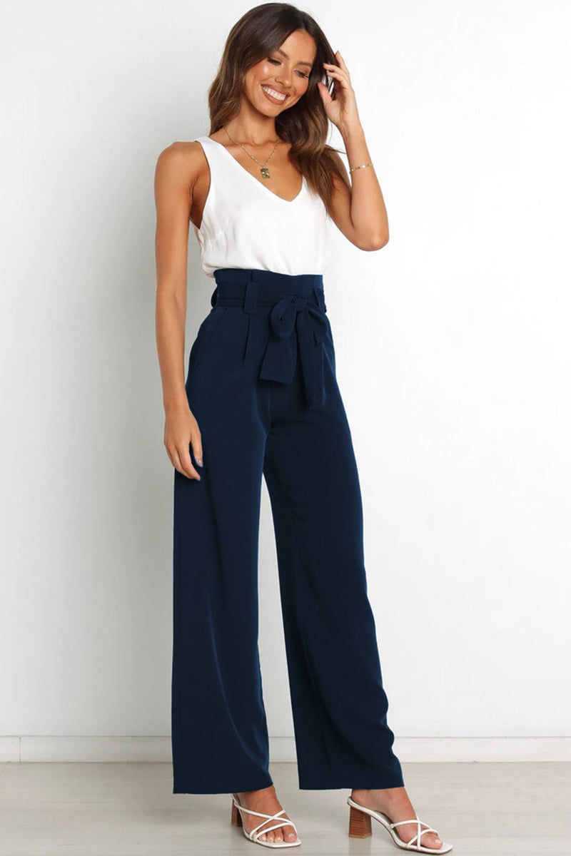 Color Wide Leg Suit Pants