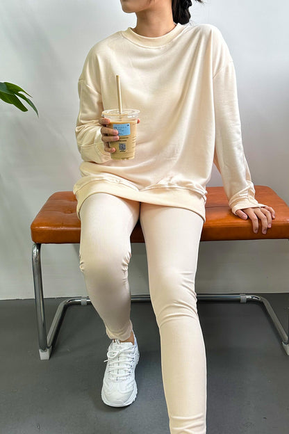 Crew Neck Sweatshirt Legging Suits