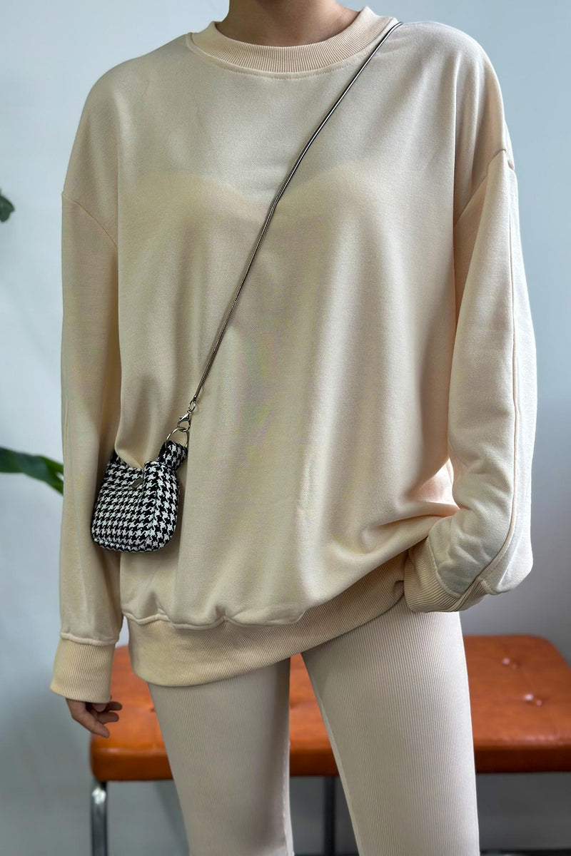 Crew Neck Sweatshirt Legging Suits