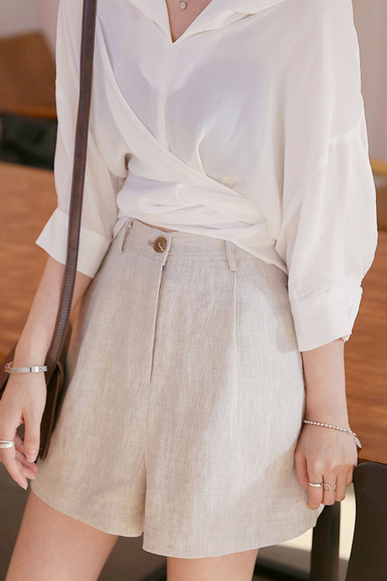 Linen High Waist Shorts