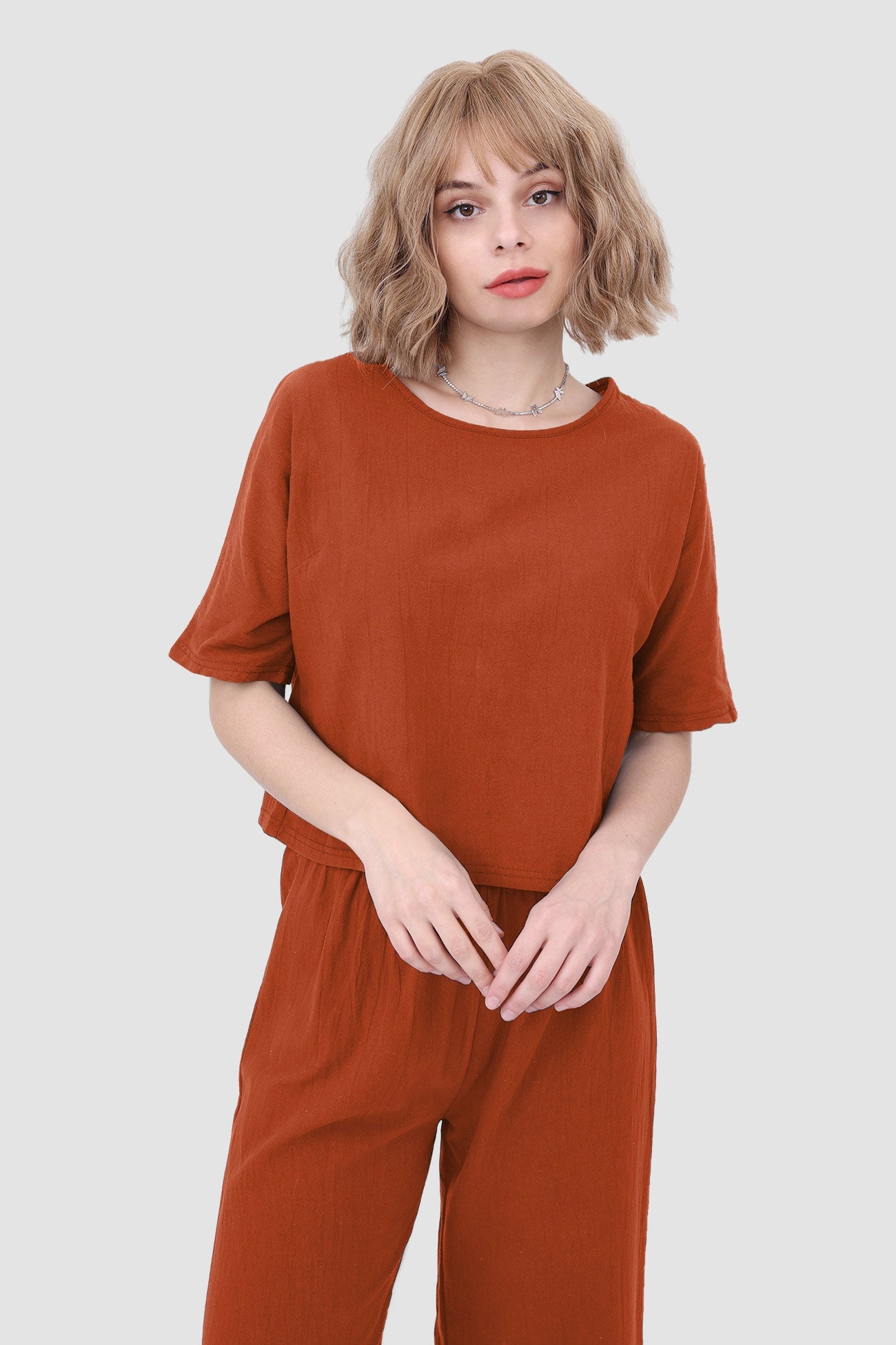 Short Sleeve Top & Elastic Waist Pants