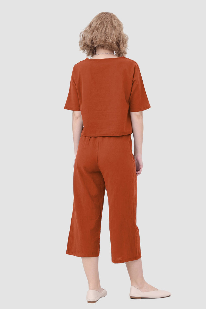 Short Sleeve Top & Elastic Waist Pants