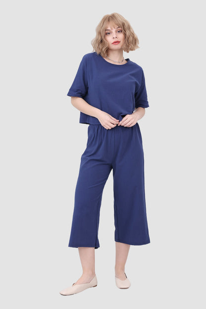 Short Sleeve Top & Elastic Waist Pants