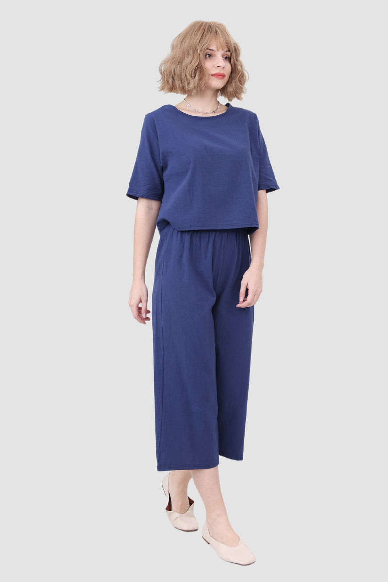 Short Sleeve Top & Elastic Waist Pants