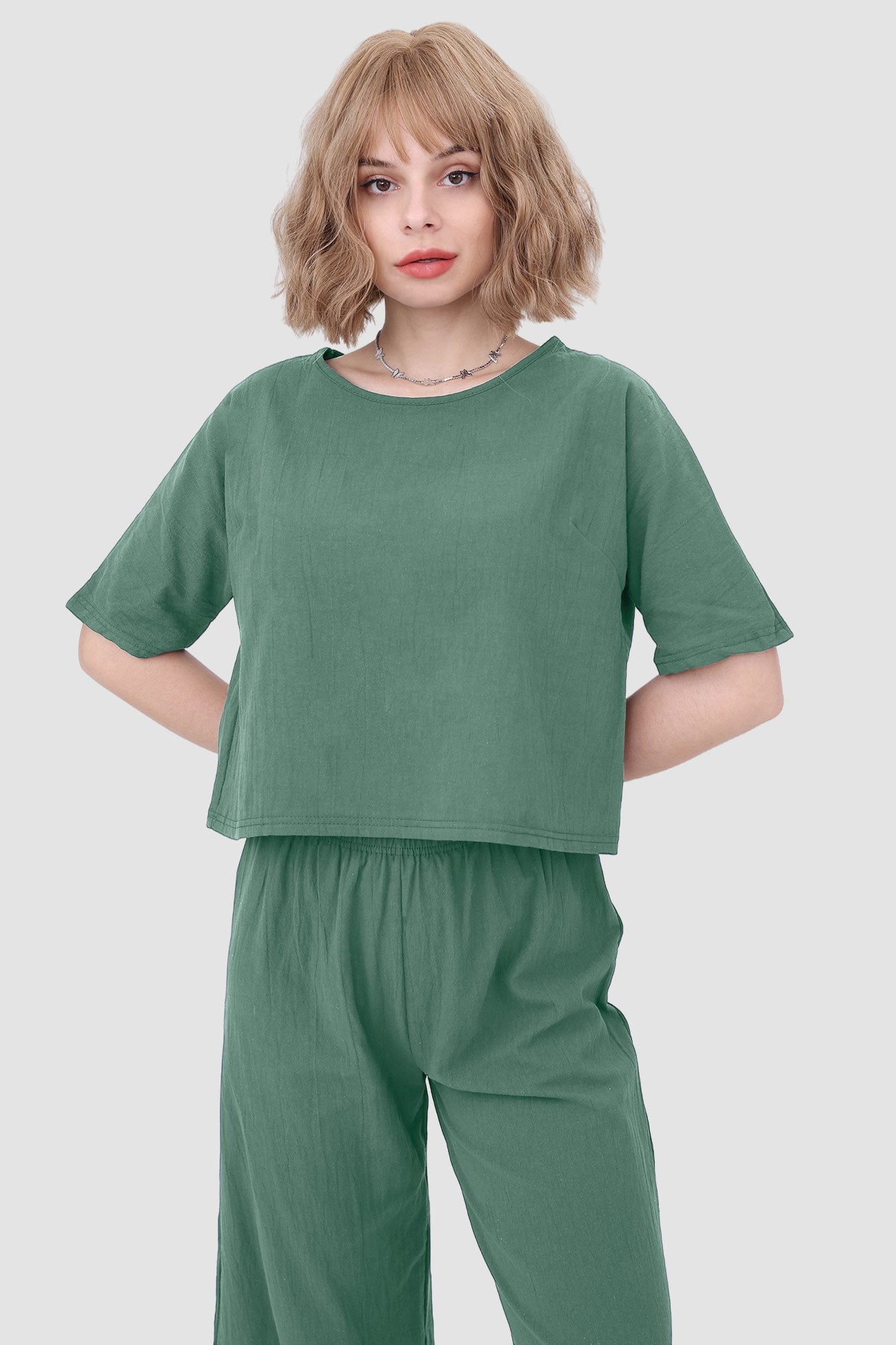 Short Sleeve Top & Elastic Waist Pants