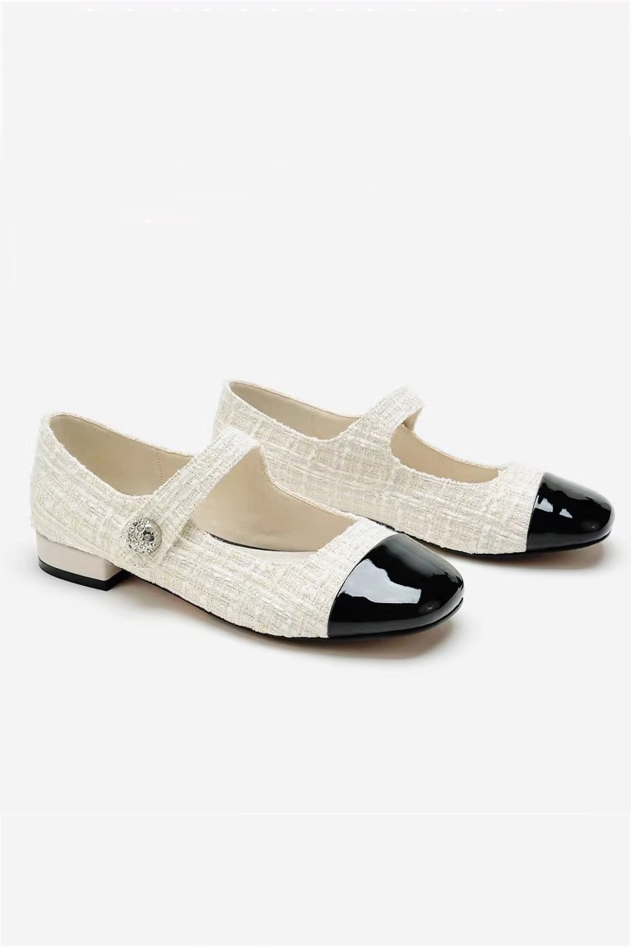 Splicing Color Round-toe Flats