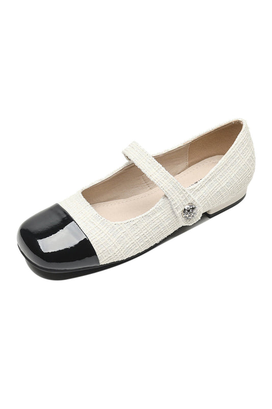 Splicing Color Round-toe Flats