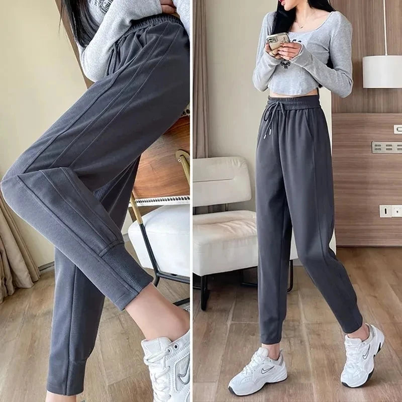 Plush Warm Drawstring Loose Fleece Sweatpants