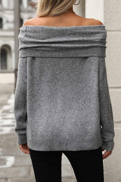 Stacked Collar Pullover Sweater