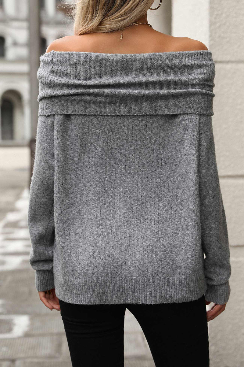 Stacked Collar Pullover Sweater