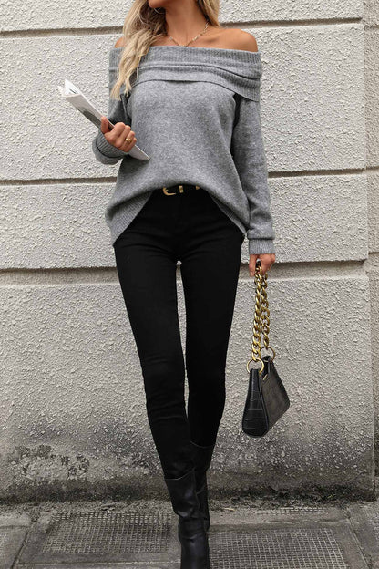 Stacked Collar Pullover Sweater