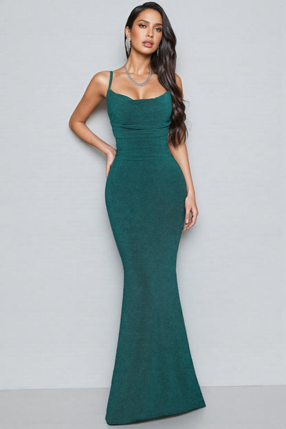 Quinnd Strappy Ruched Wrap Maxi Dress