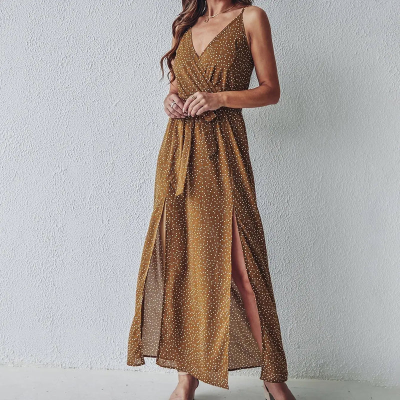 Backless Bandage Beach Black Sleeveless Midi Dresses