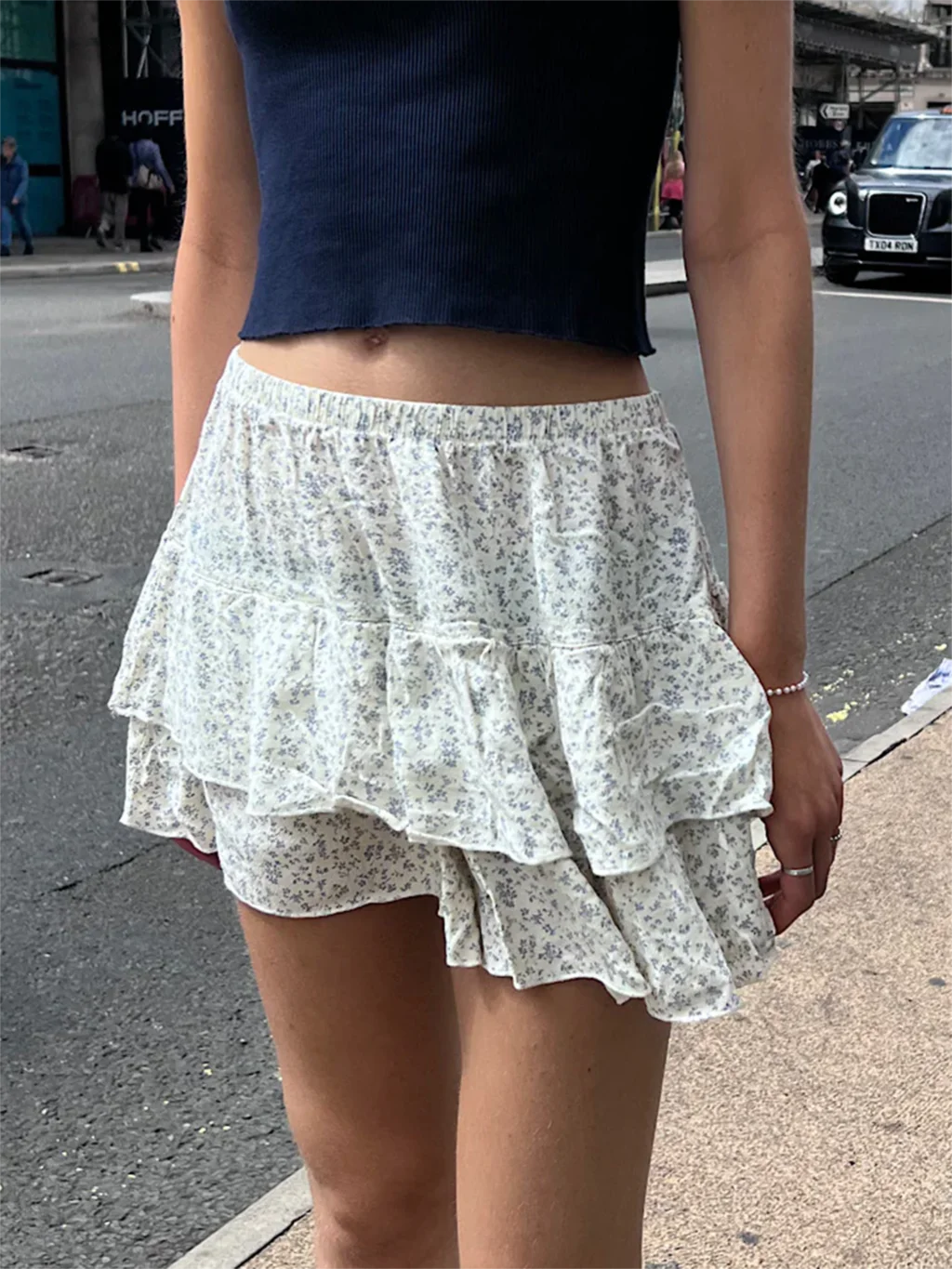 Dressbetty - Sweet Print High Waist Mini Bud Skirt