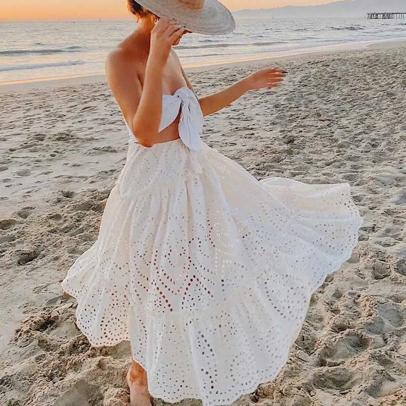 Embroidery High Waist Skirt
