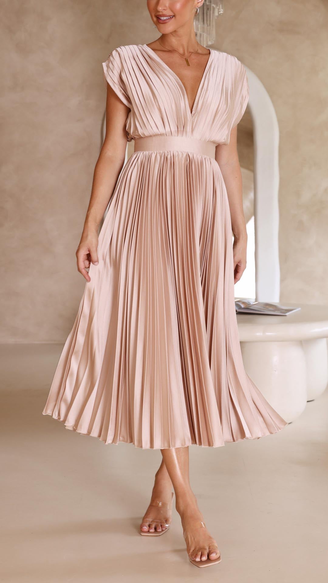 Emma | Deep V-neck Maxi Dress