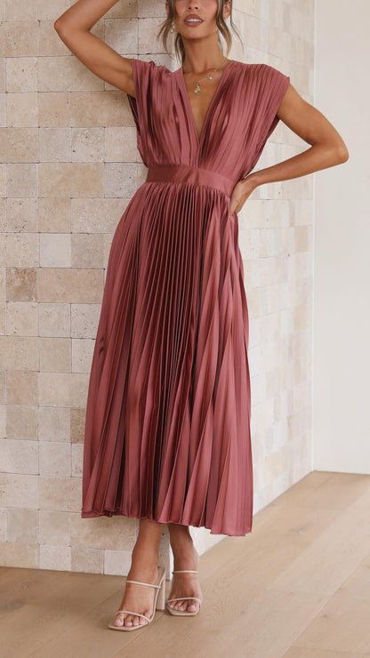 Emma | Deep V-neck Maxi Dress