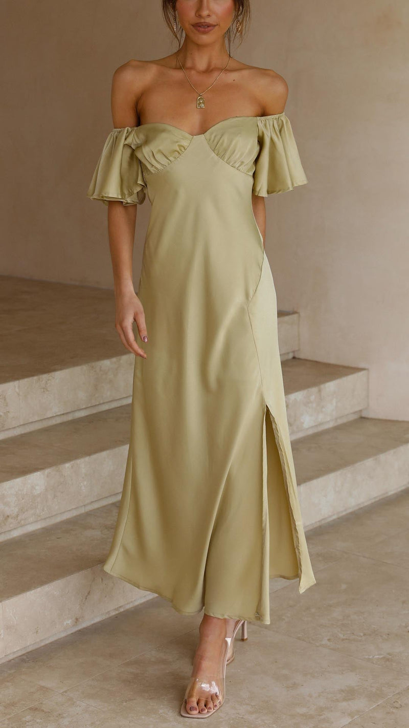 Nalani | Butterfly Sleeve Off-shoulder Maxi Dress