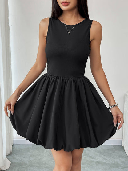 Aileen Fit and Flare Puffy Skirt Mini Dress