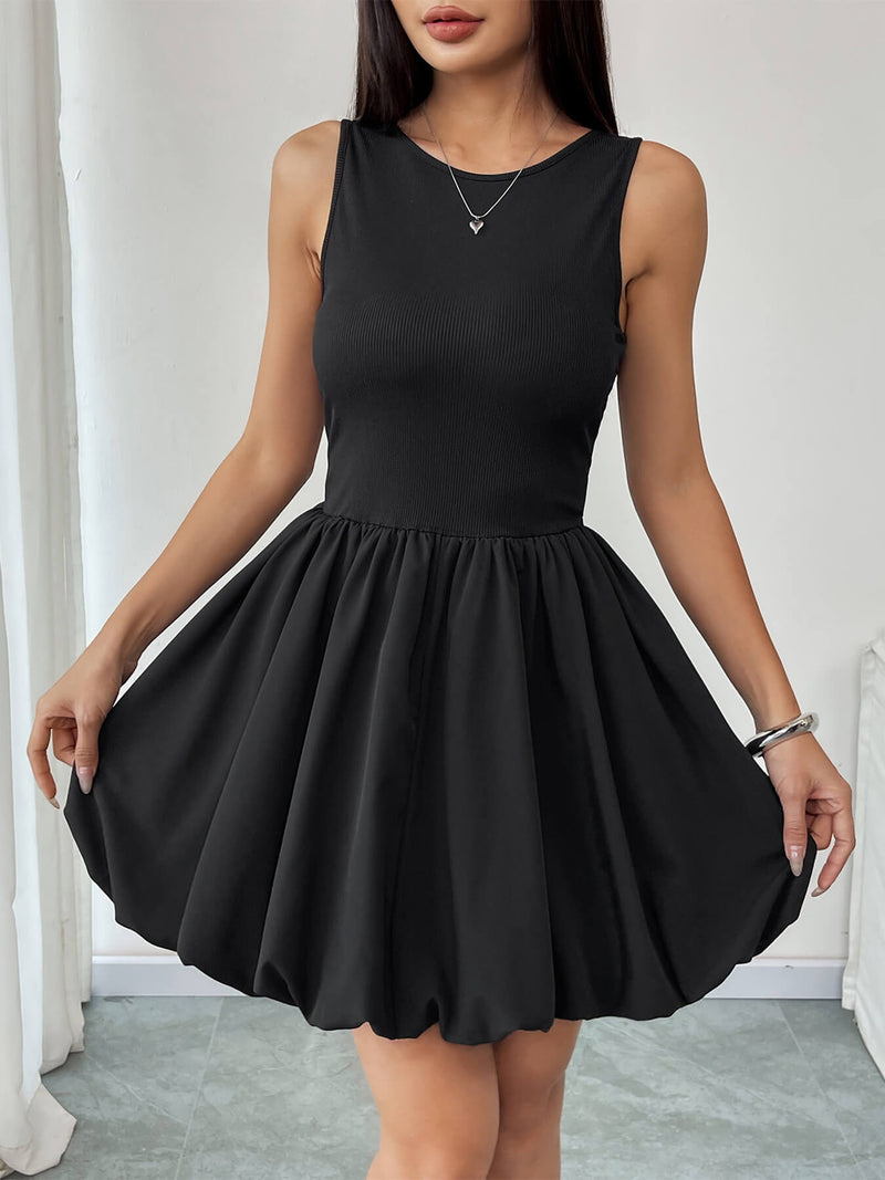 Aileen Fit and Flare Puffy Skirt Mini Dress