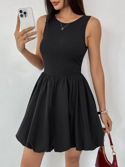 Aileen Fit and Flare Puffy Skirt Mini Dress