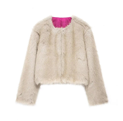 Winter Artificial Short Long Loose Warm Coat