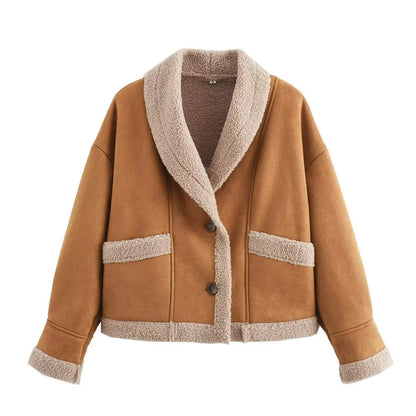 Autumn British Short Retro Lapel Single Pocket Coat