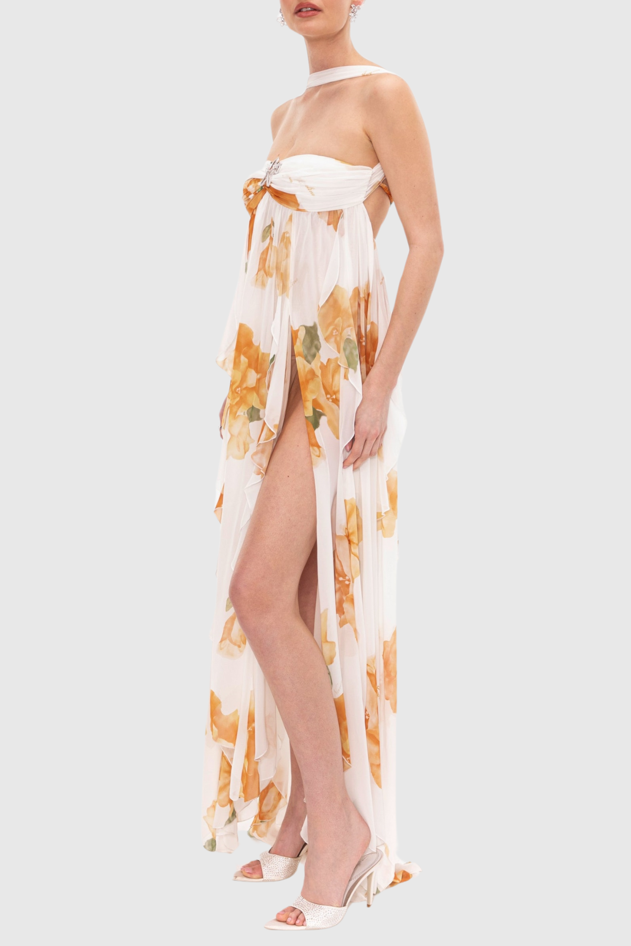 Takala Halter Backless Split Maxi Dress