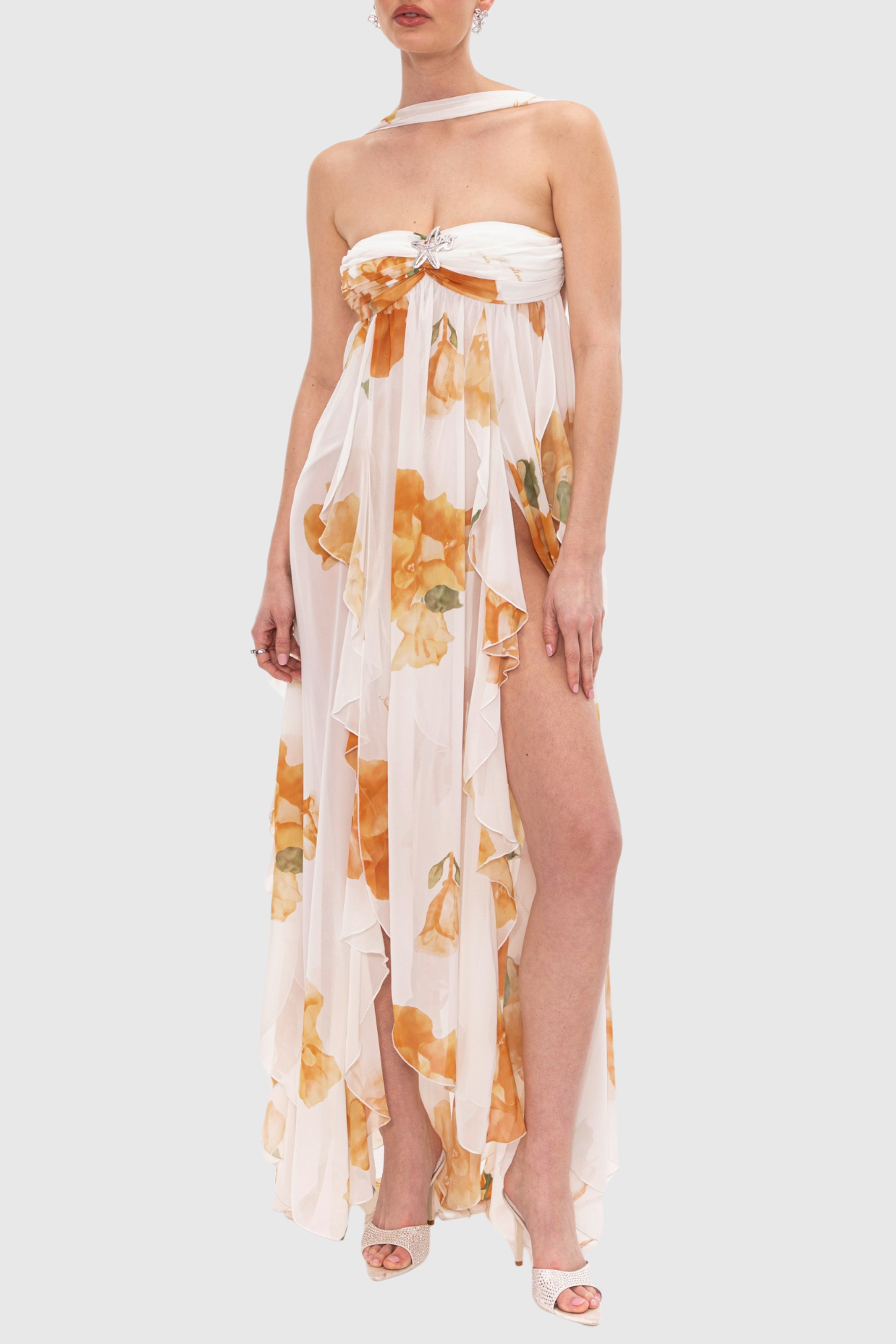 Takala Halter Backless Split Maxi Dress
