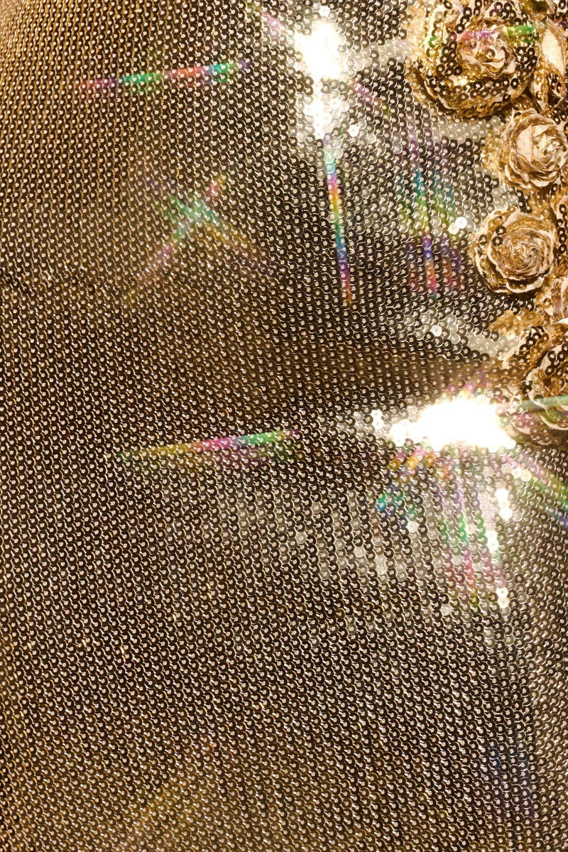 Tambi Strapless Sequin Midi Dress