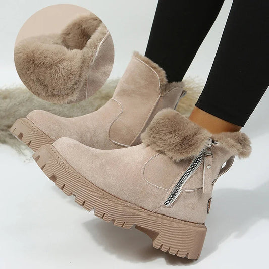 Thick Plush Non-slip Faux Suede Warm Cotton Stylish Snow Boot