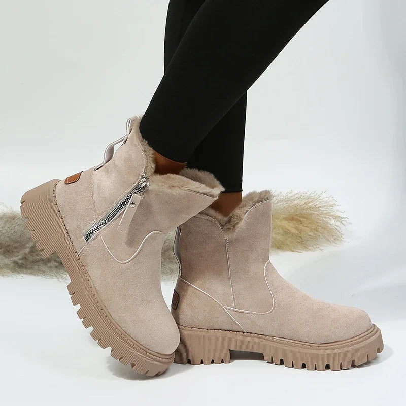 Thick Plush Non-slip Faux Suede Warm Cotton Stylish Snow Boot