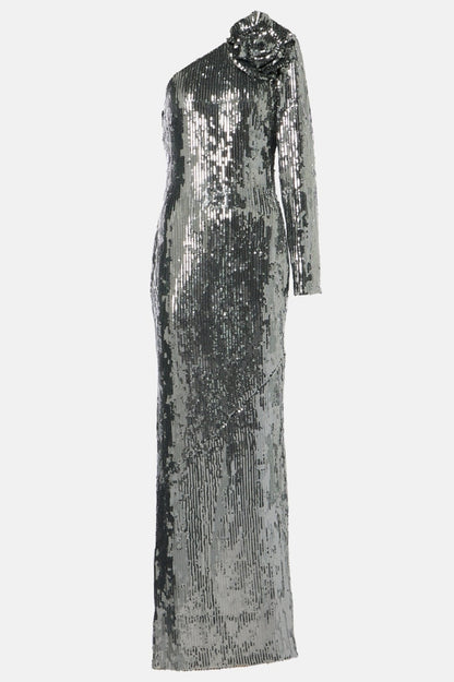 Thirza Sequin One Shoulder Maxi Dress
