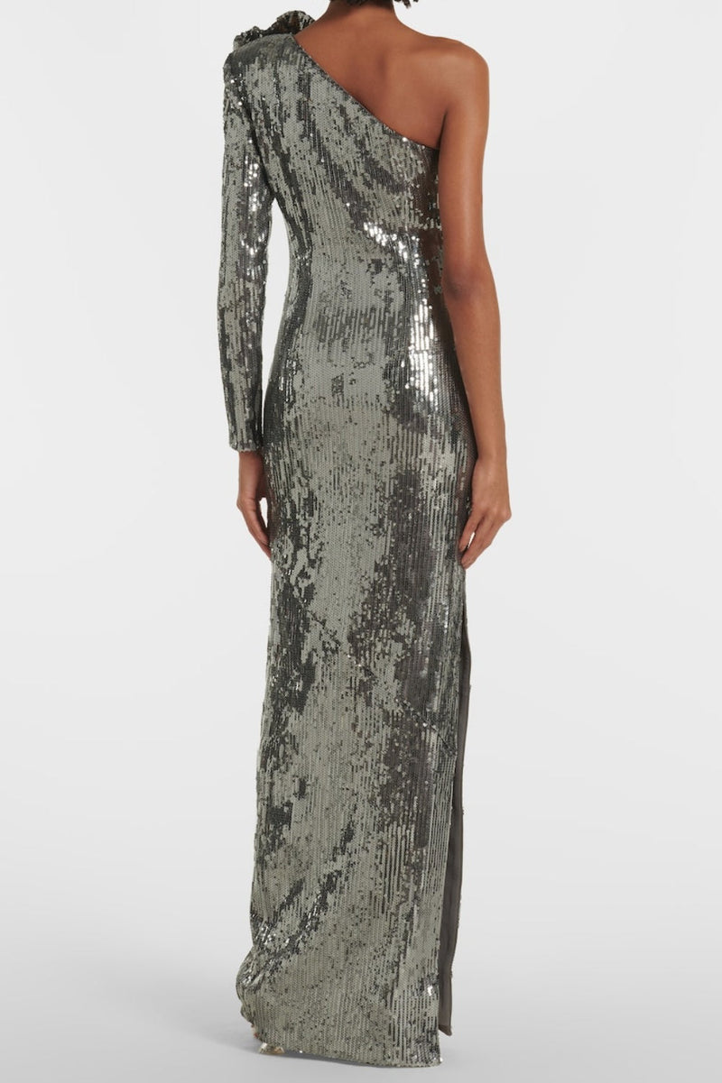 Thirza Sequin One Shoulder Maxi Dress