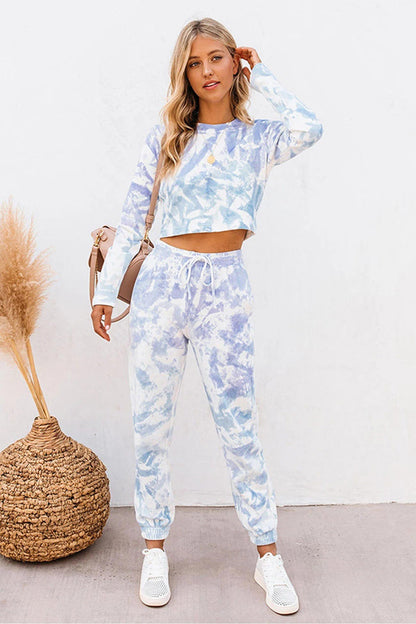 Tie-dyed Sweatshirt Long Pants Set